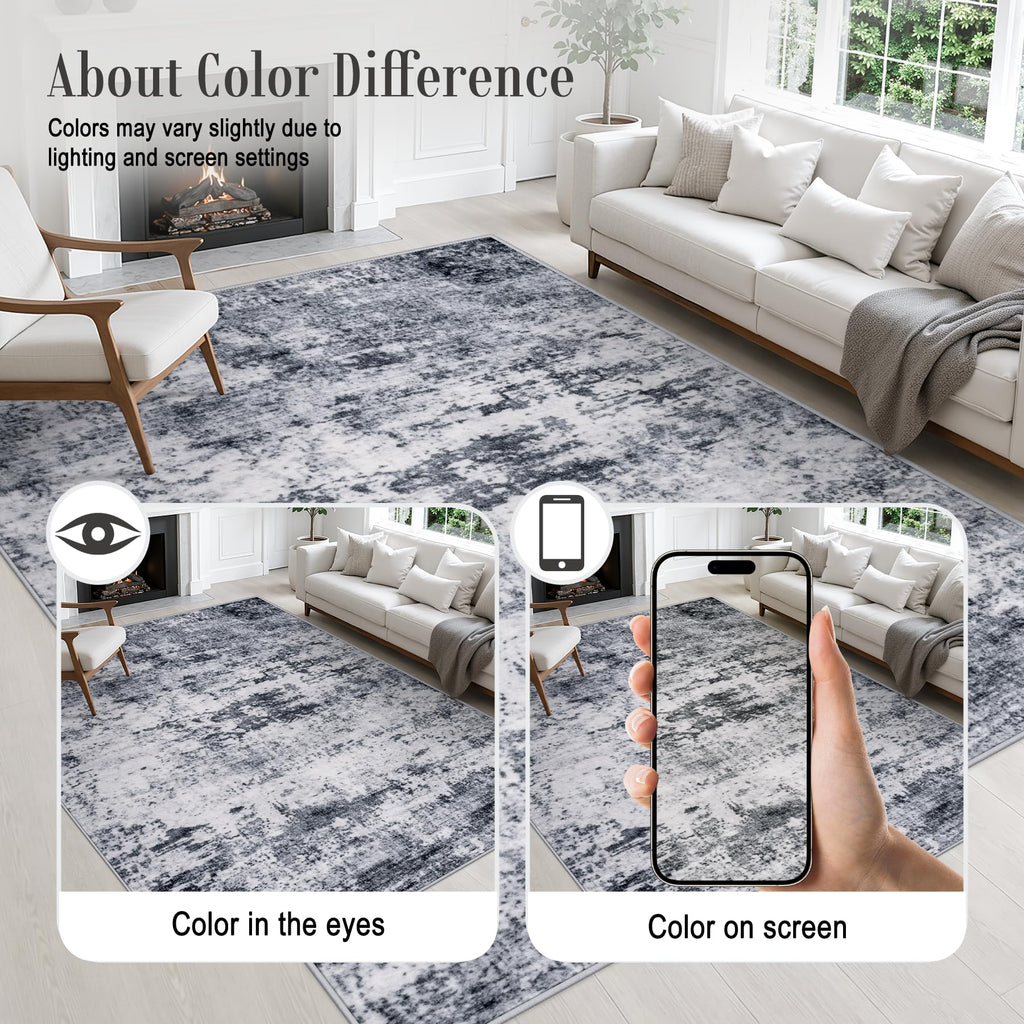 6x9 Area Rug Living Room Rug (Grey / 6' x 9' (Rectangular))