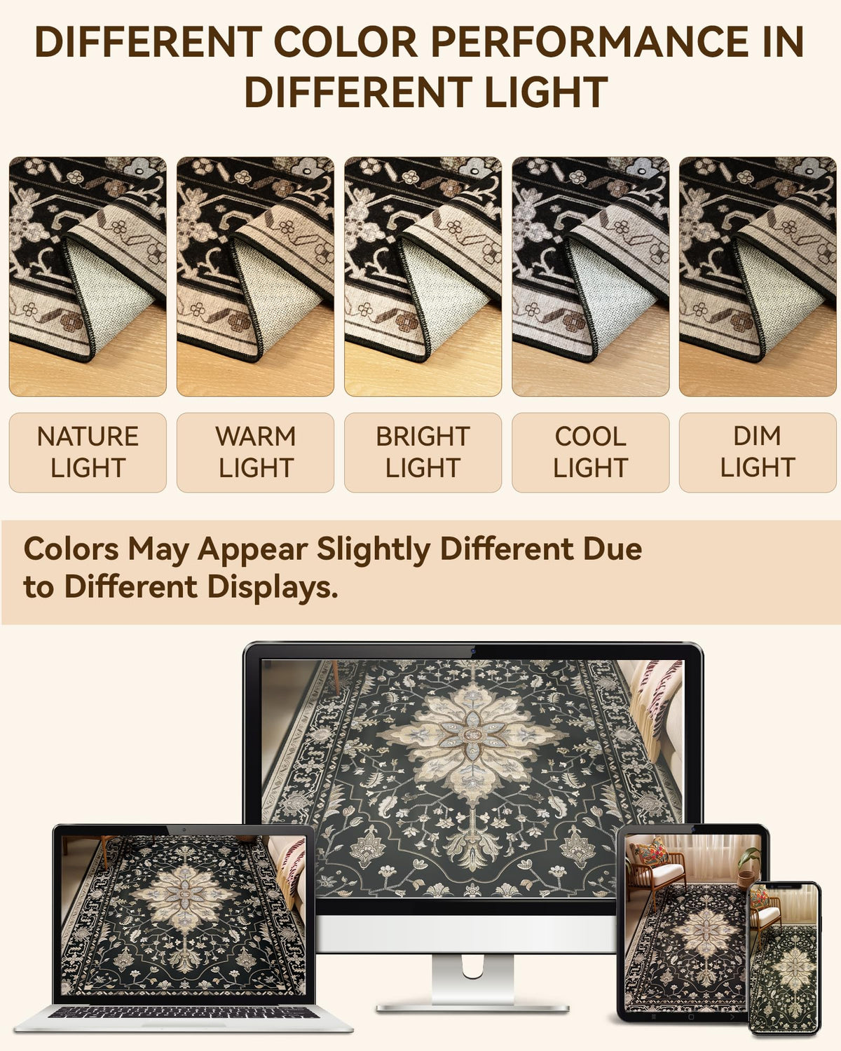 Washable Area Rug (Black/Neutral / 2' x 6' (Rectangular))