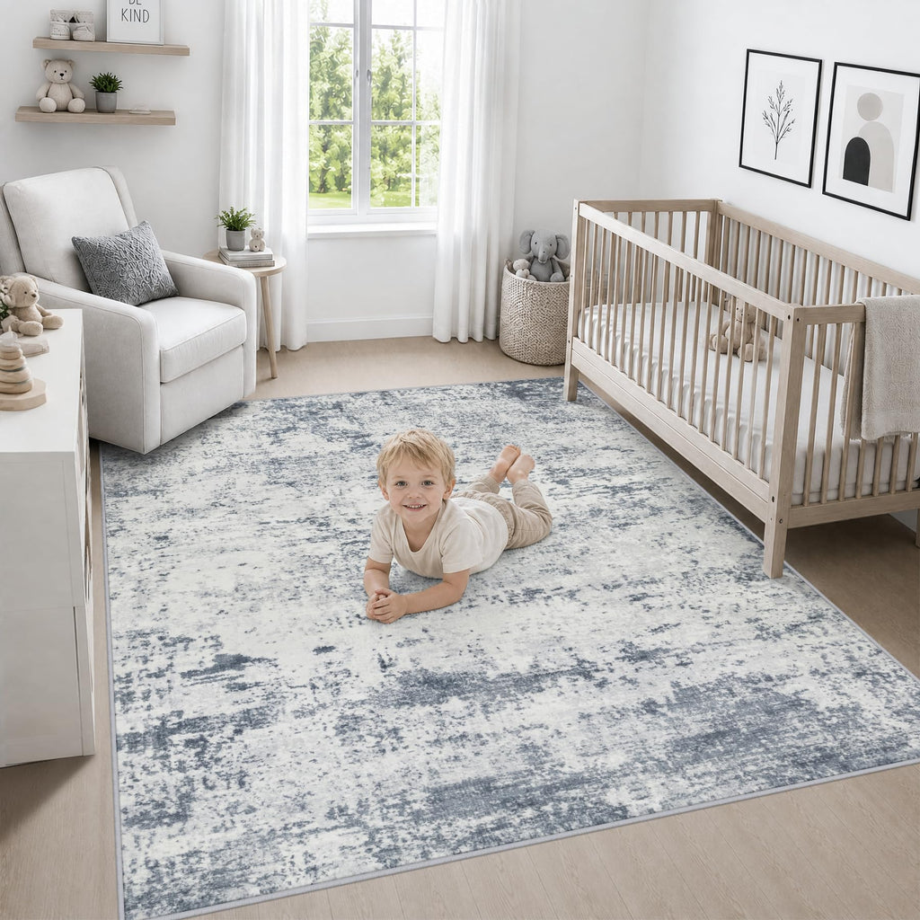 Area Rug Living Room (Blue Grey / 4' x 4' (Square))