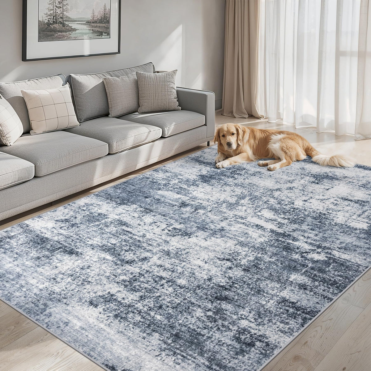 9x12 Area Rug Living Room (Grey Blue / 9' x 12' (Rectangular))