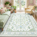 Washable Area Rug (Green/White/Blue / 6' x 9' (Rectangular))