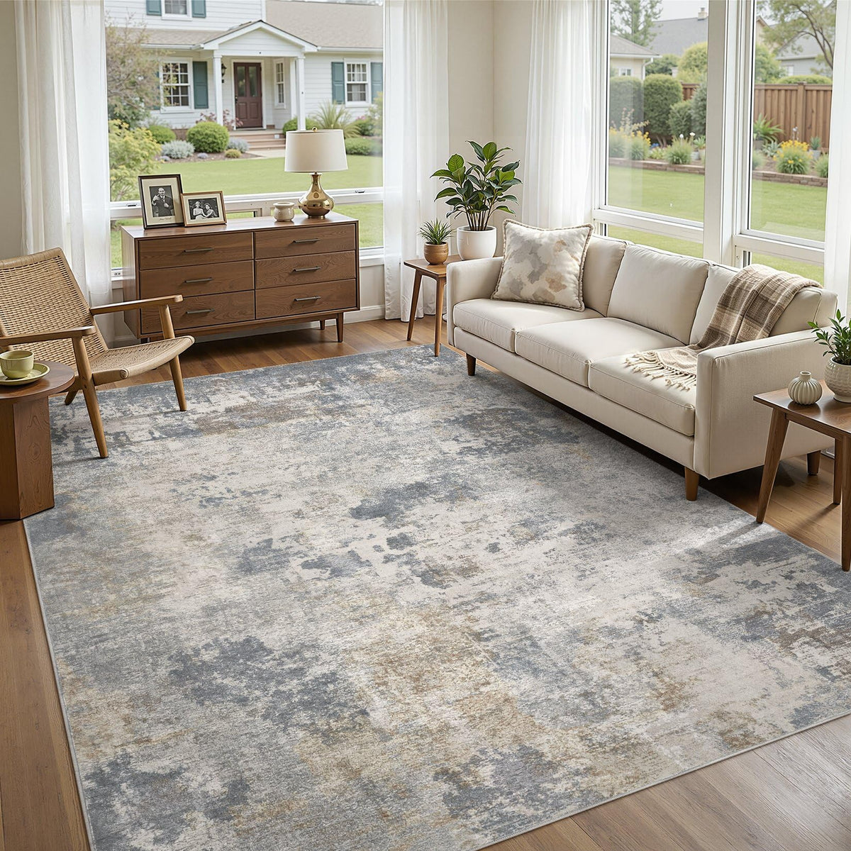 9x12 Area Rug Living Room Rugs (Blue Grey / 9' x 12' (Rectangular))