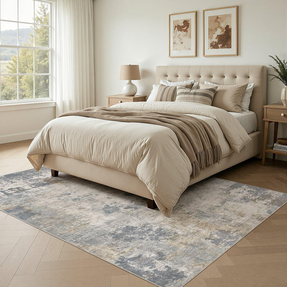 6x9 Area Rug Living Room Rugs (Blue Grey / 6' x 9' (Rectangular))