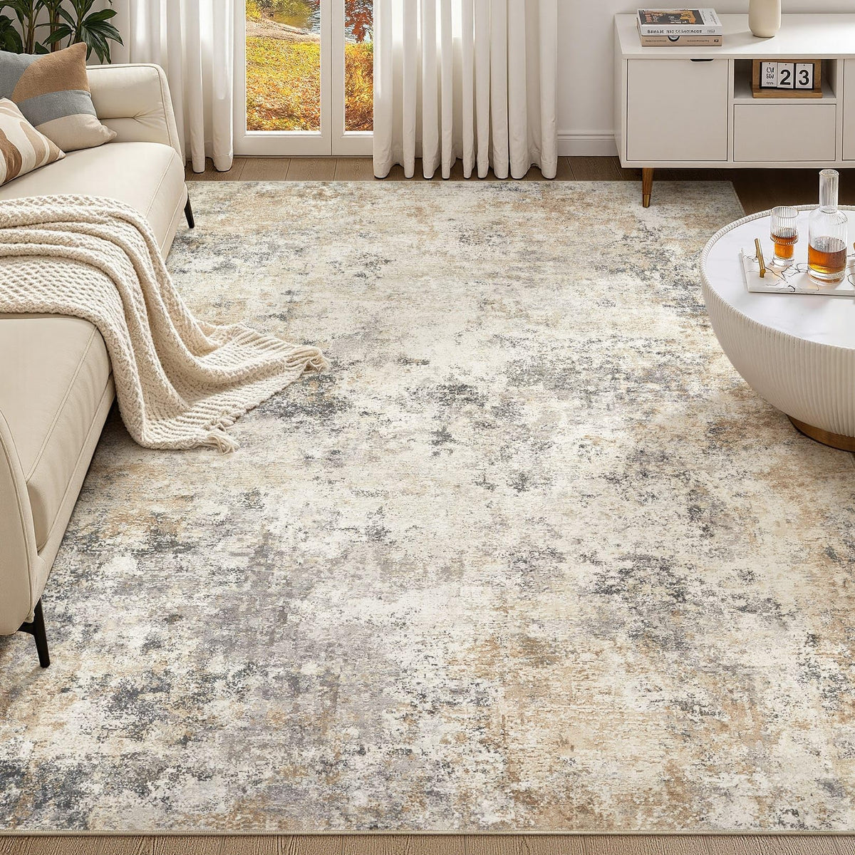 8x10 Area Rug Living Room Rugs (Golden Grey / 8' x 10' (Rectangular))