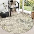 Round Area Rug Living Room (Ash Brown / 4' (Round))