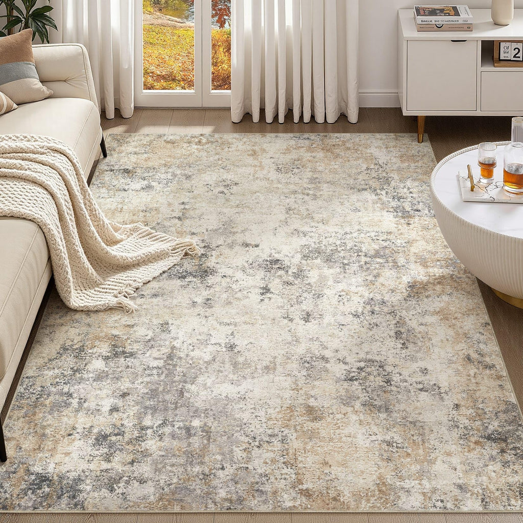 6x9 Washable Area Rug (Golden Grey / 6' x 9' (Rectangular))