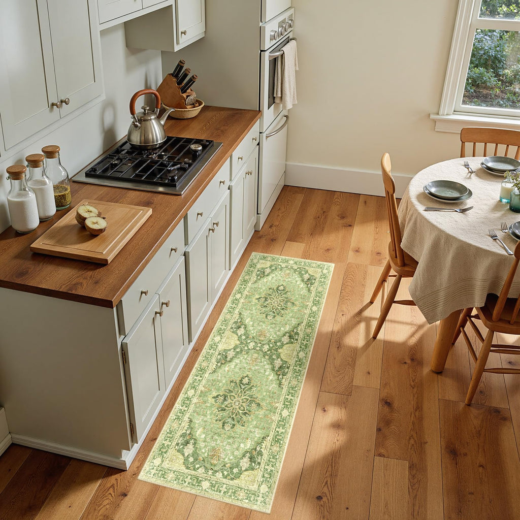 Washable Area Rug (Green/Yellow / 2' x 5' (Rectangular))