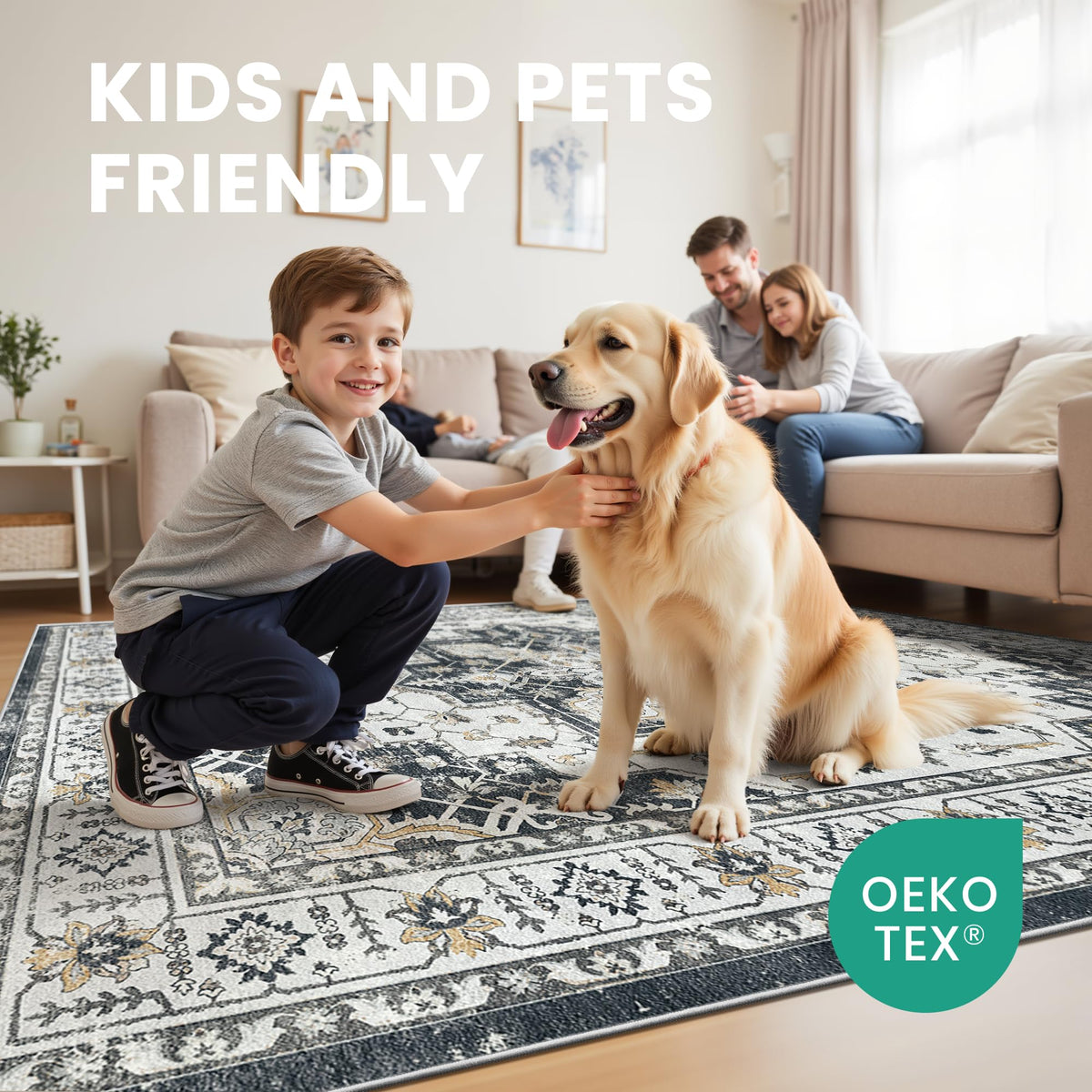 6x9 Area Rugs for Living Room (Black / 6' x 9' (Rectangular))