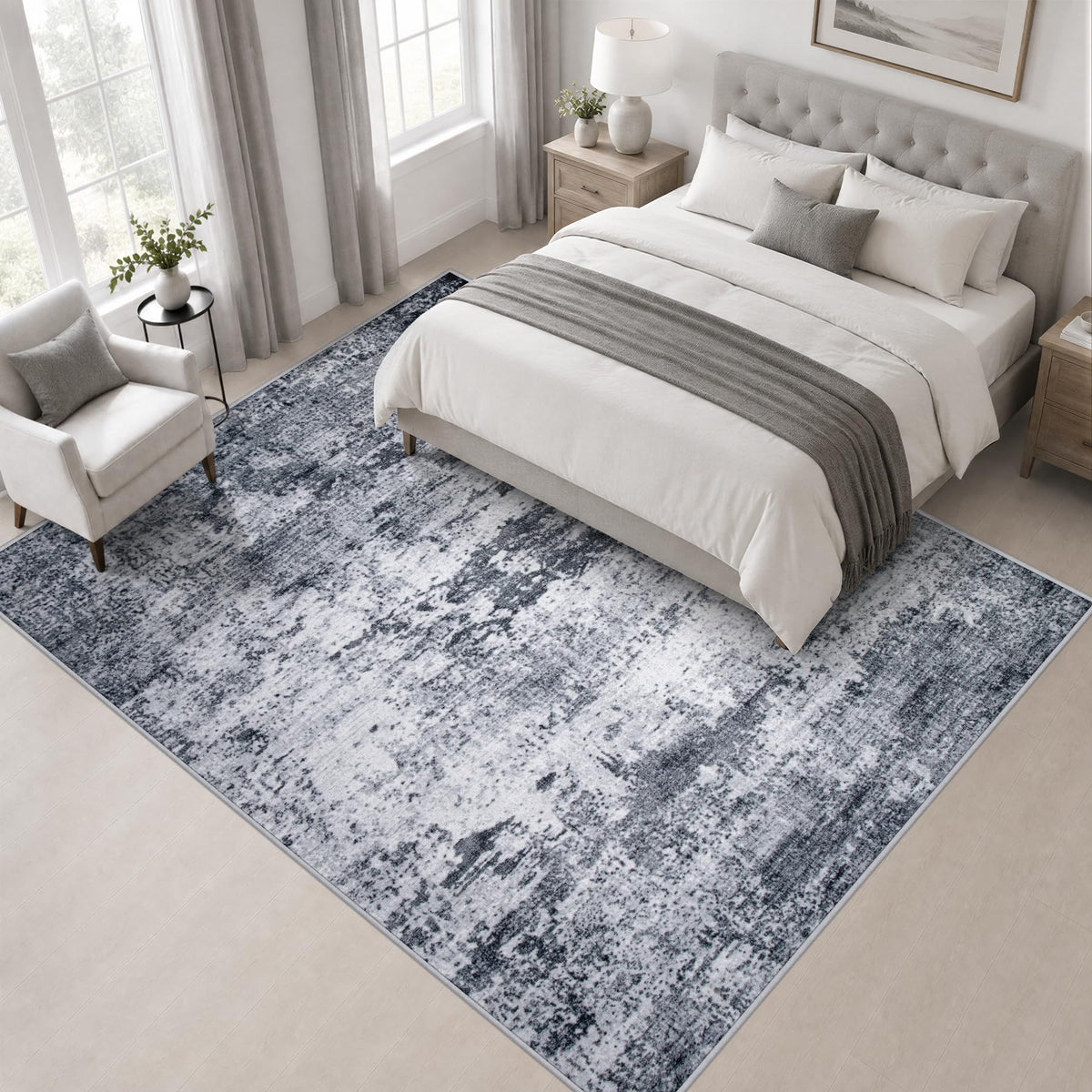 Area Rug Living Room (Grey / 8' x 8' (Square))