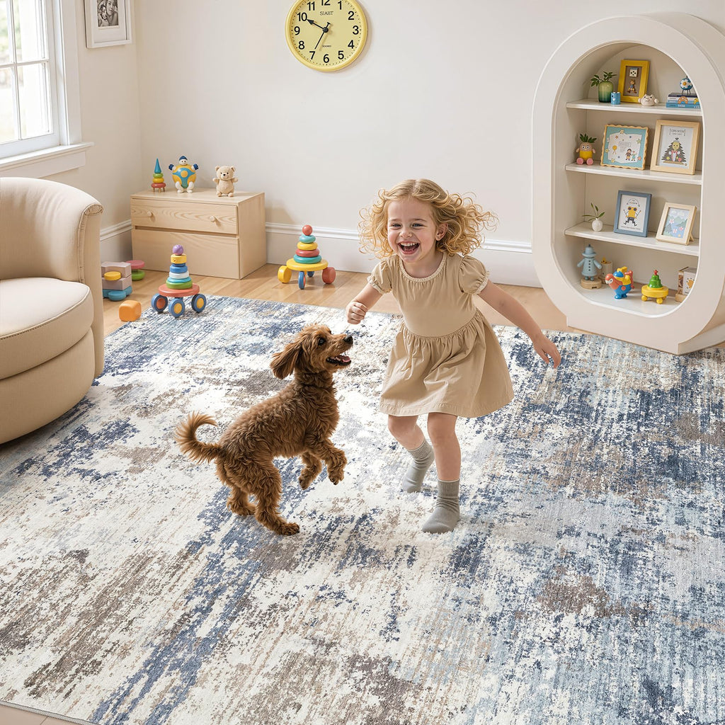 9x12 Area Rug Living Room Rugs (Denim Blue / 9' x 12' (Rectangular))