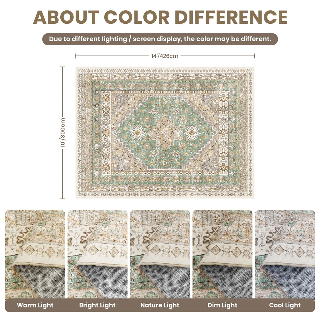 10x14 Area Rugs for Living Room (Green/Brown / 10' x 14' (Rectangular))