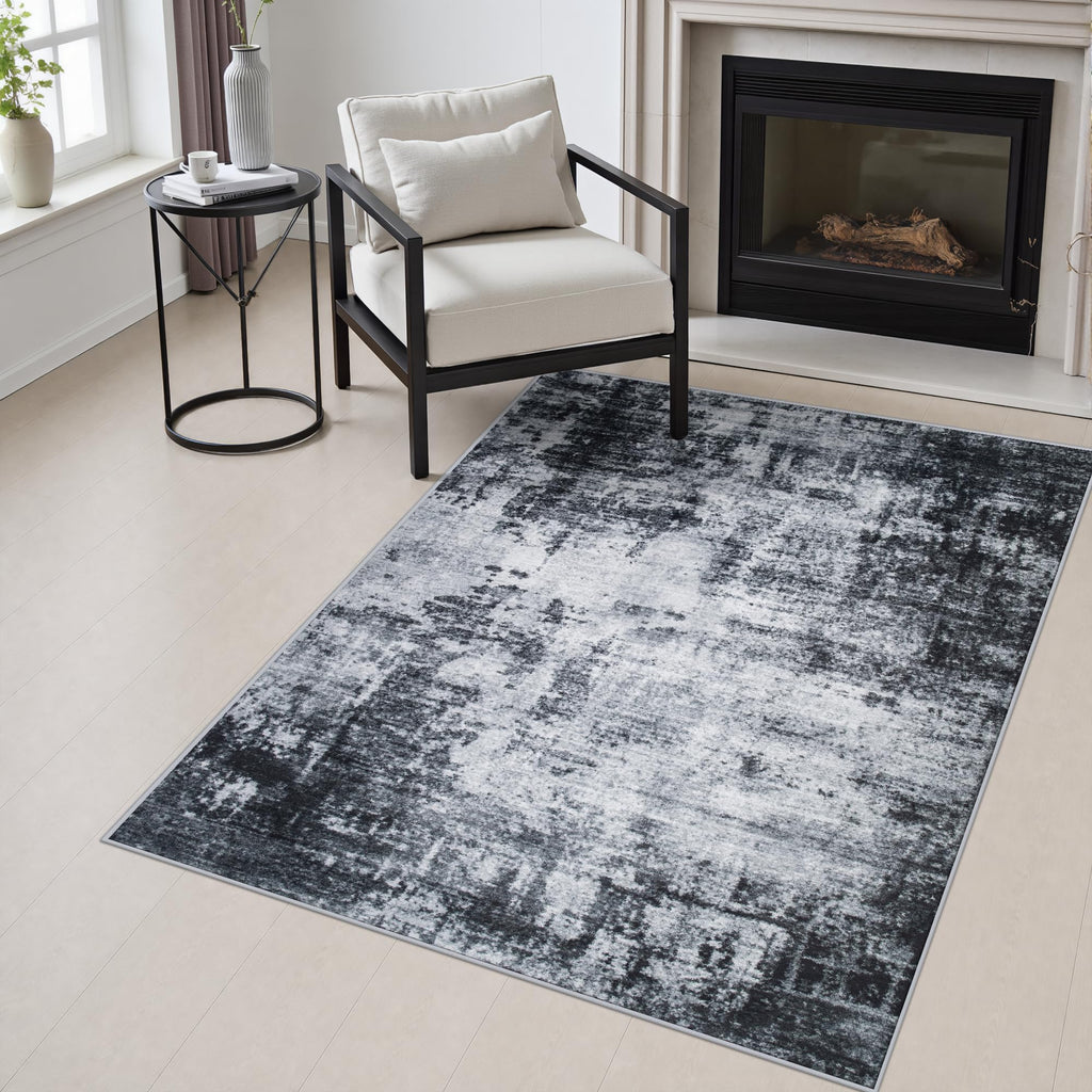 Area Rug Living Room (Dark Black / 3' x 5' (Rectangular))