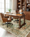 Washable Area Rug (Brick/Brown/Green / 6' x 8' (Rectangular))