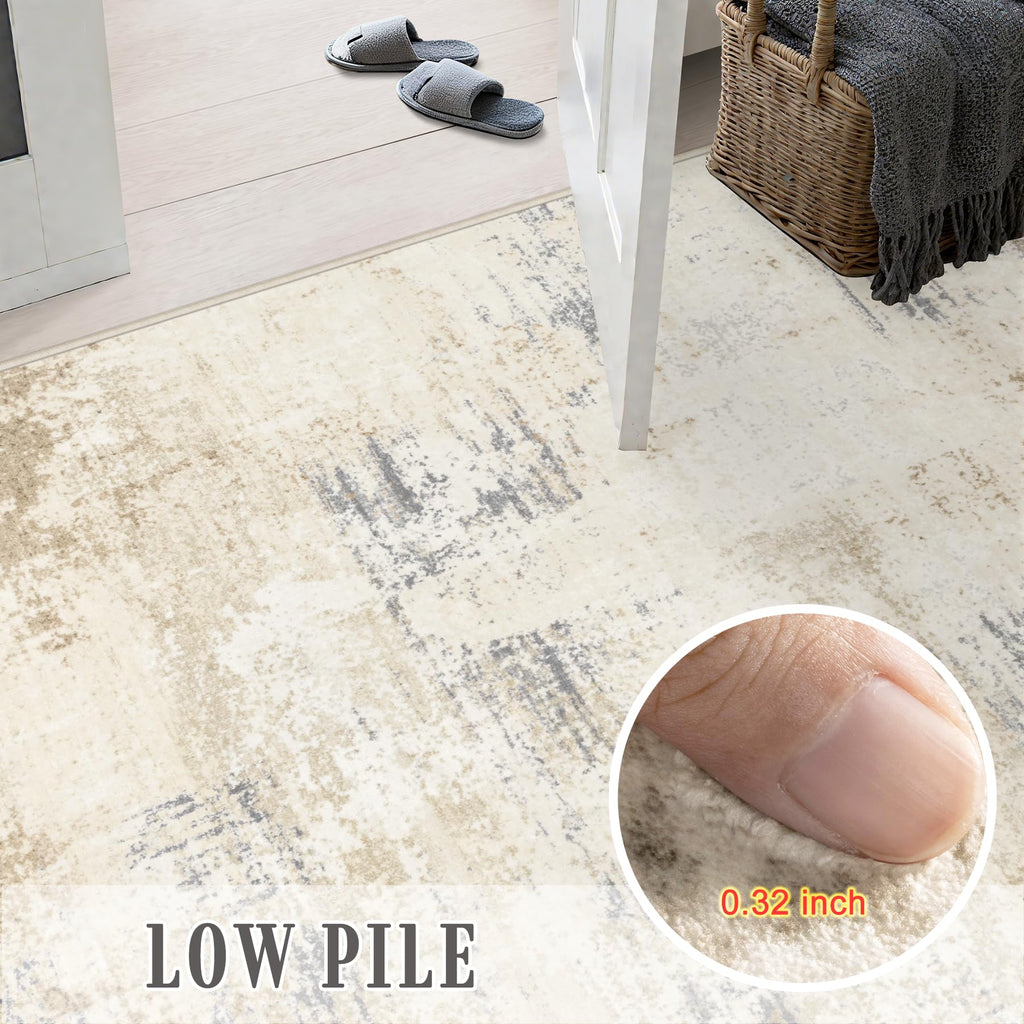 5x7 Area Rug Living Room (Beige Brown / 5' x 7' (Rectangular))