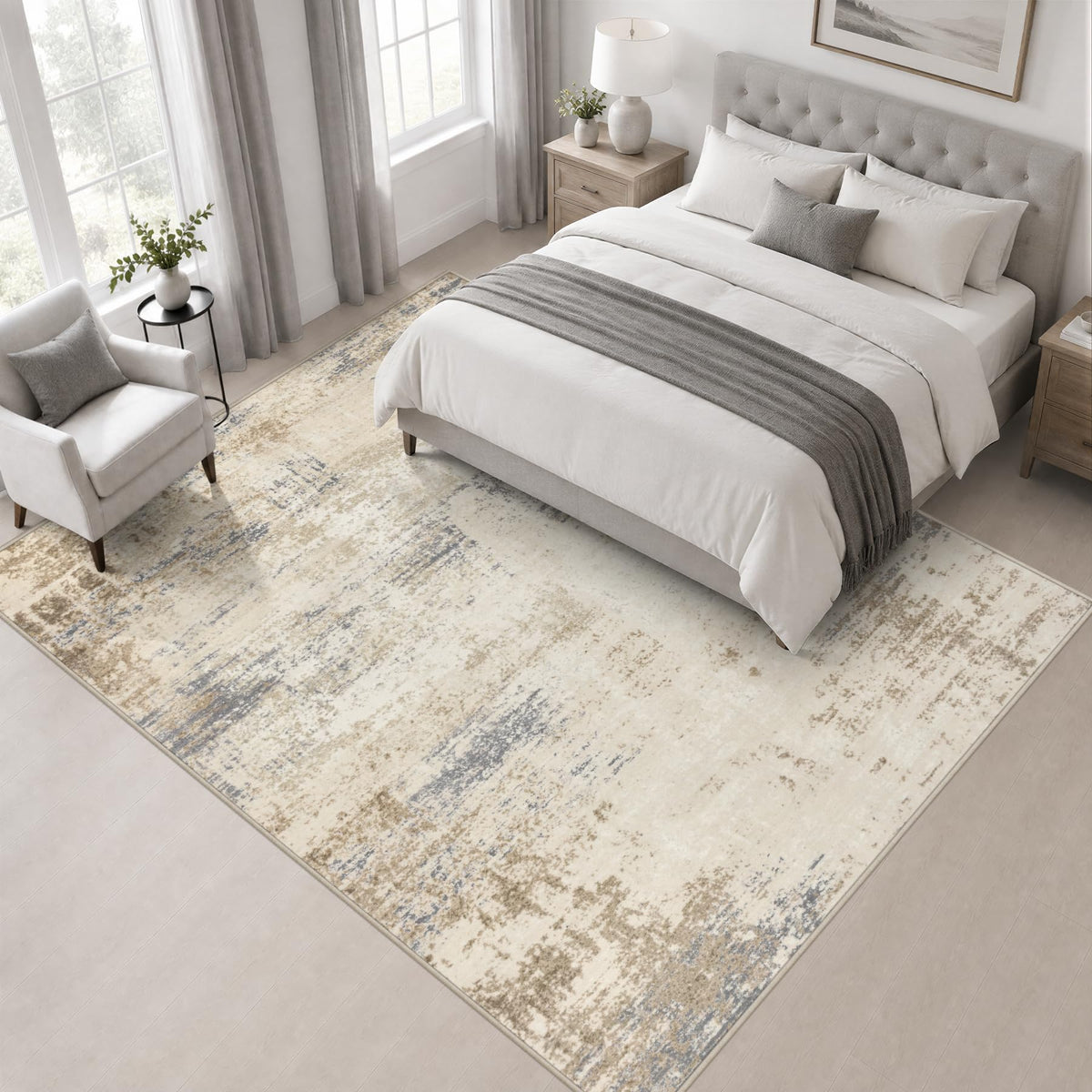 Area Rug Living Room (Beige Brown / 8' x 8' (Square))