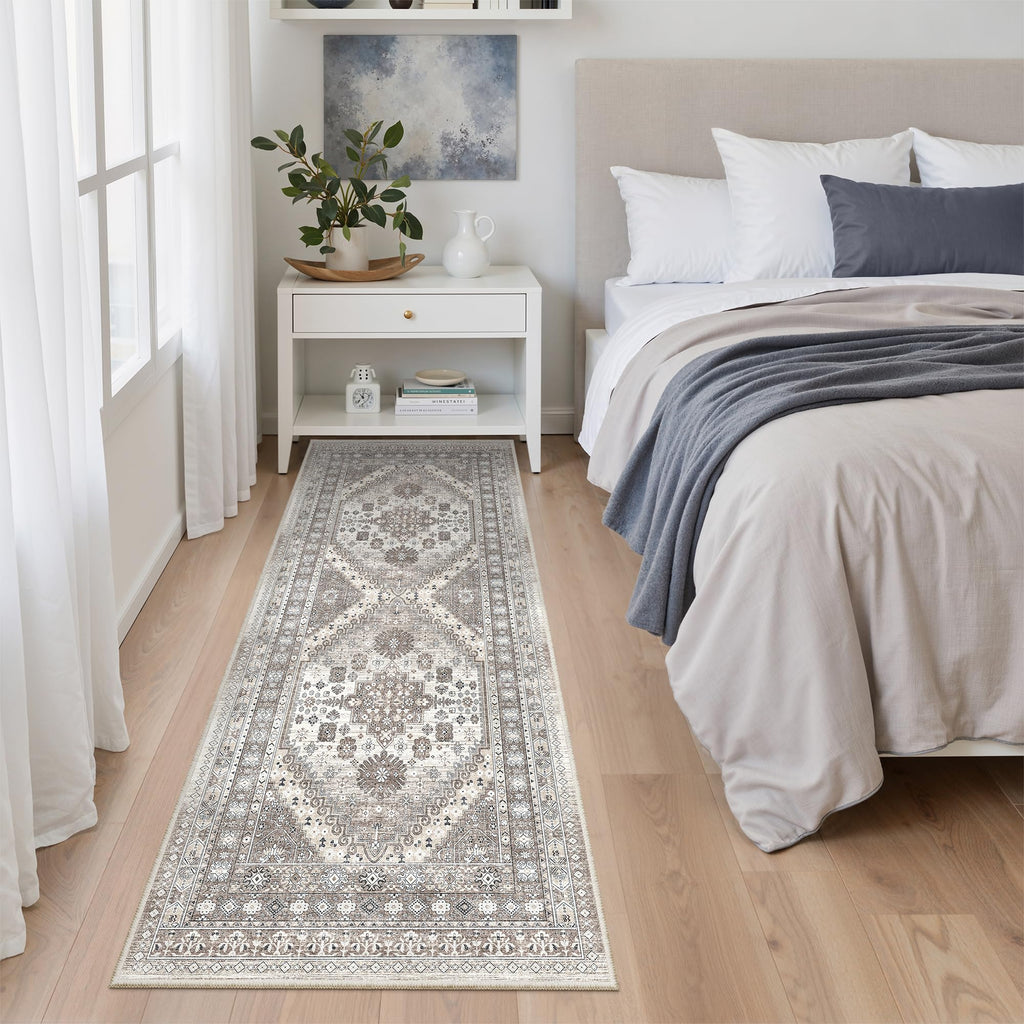 2x5 Rug Runners for Hallways Non Slip (Brown/Beige / 2' x 5' (Runner))