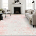 5x8 Area Rug Living Room (Pink White / 5' x 8' (Rectangular))