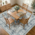 Washable Area Rug (Blue/White/Gray / 6' x 6' (Square))