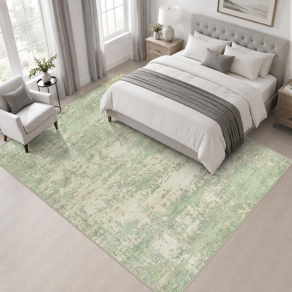 Area Rug Living Room (Green Cream / 8' x 8' (Square))