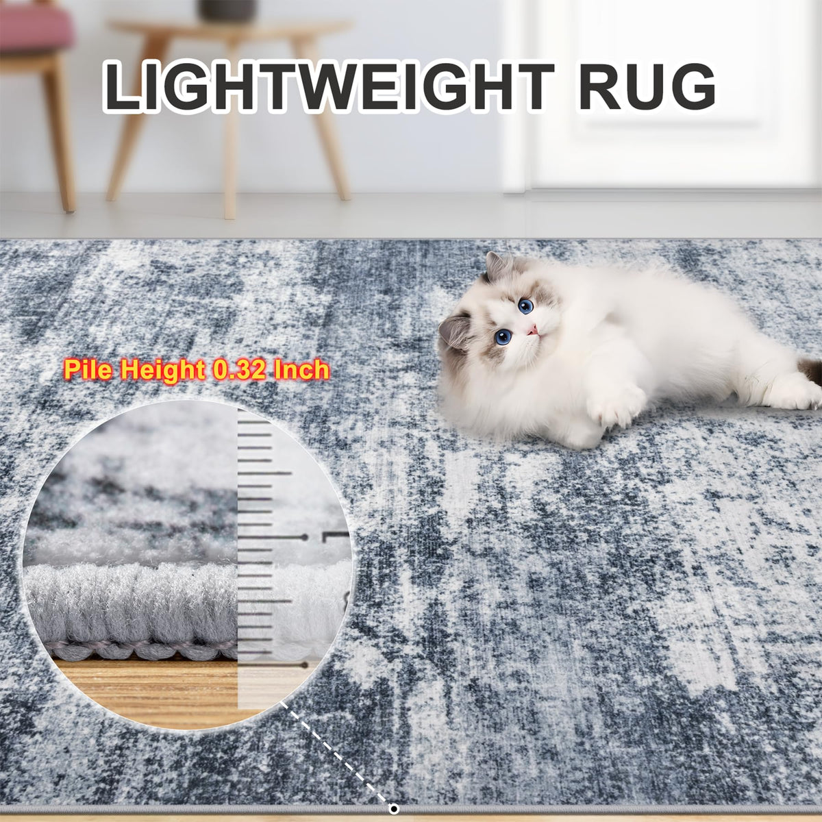9x12 Area Rug Living Room (Grey Blue / 9' x 12' (Rectangular))