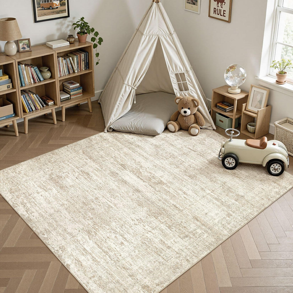 5x7 Washable Area Rug (Beige/Brown / 5' x 7' (Rectangular))