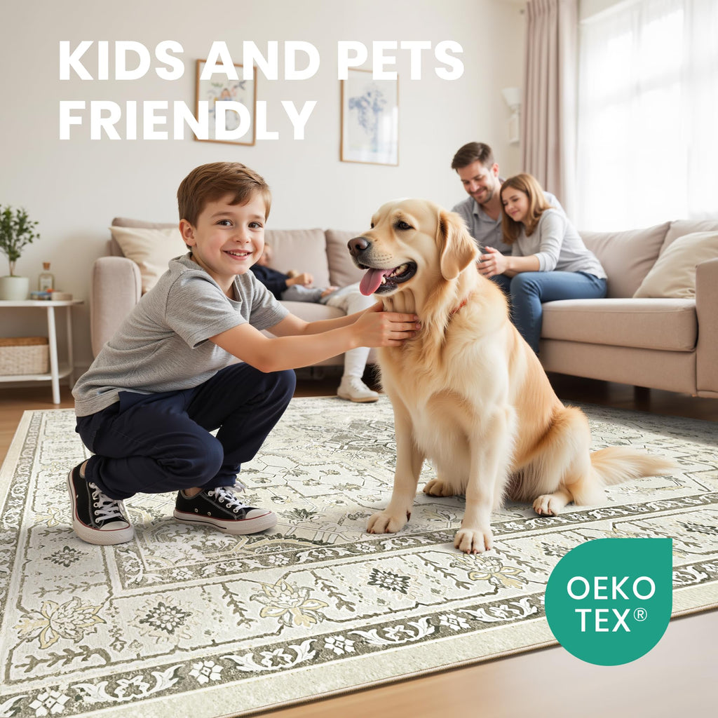 6x9 Area Rugs for Living Room (Beige / 6' x 9' (Rectangular))