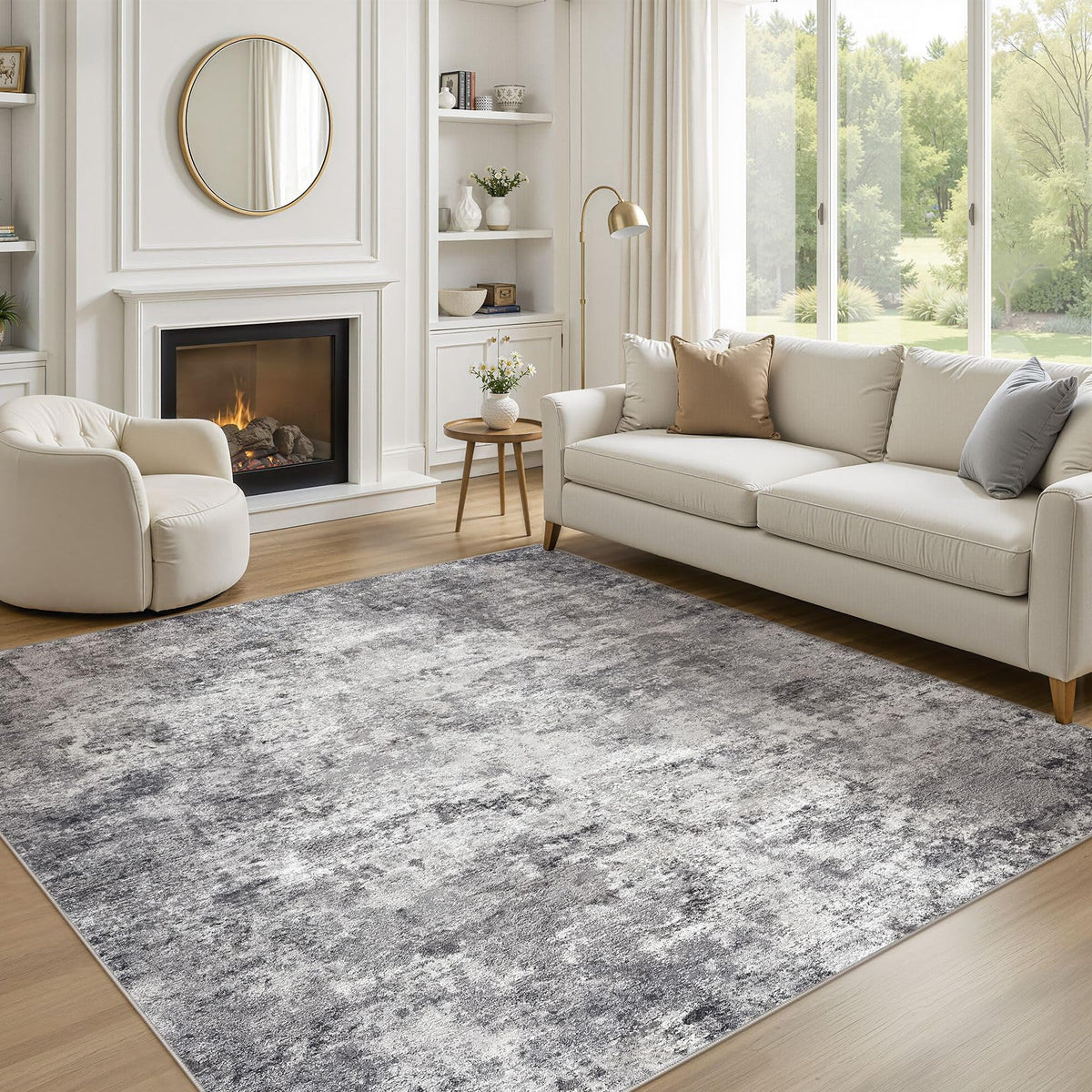 Square Area Rugs (Grey / 6' x 6' (Square))