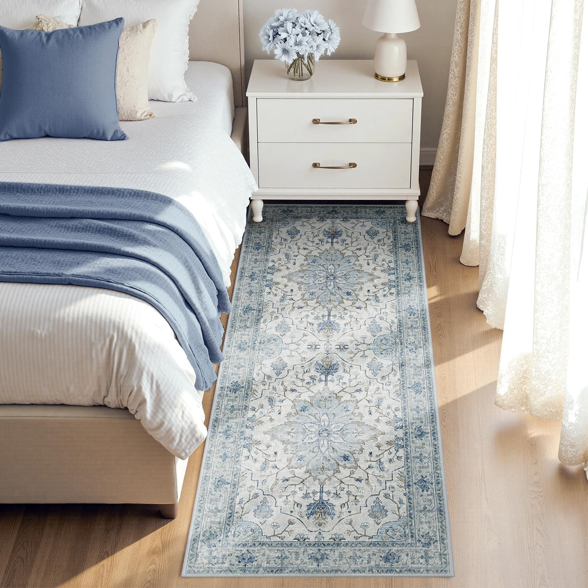 Washable Area Rug (Blue/White/Gray / 2' x 4' (Rectangular))