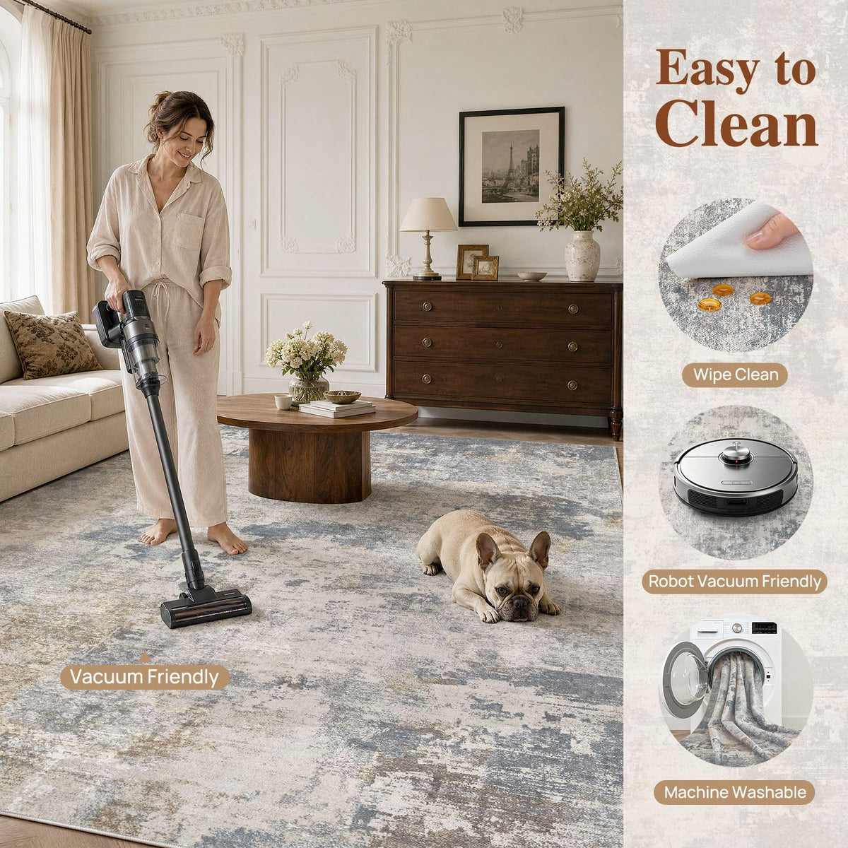 6x9 Area Rug Living Room Rugs (Blue Grey / 6' x 9' (Rectangular))