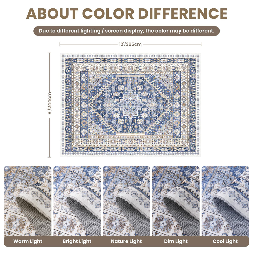 8x12 Area Rugs for Living Room (Blue/Beige / 8' x 12' (Rectangular))
