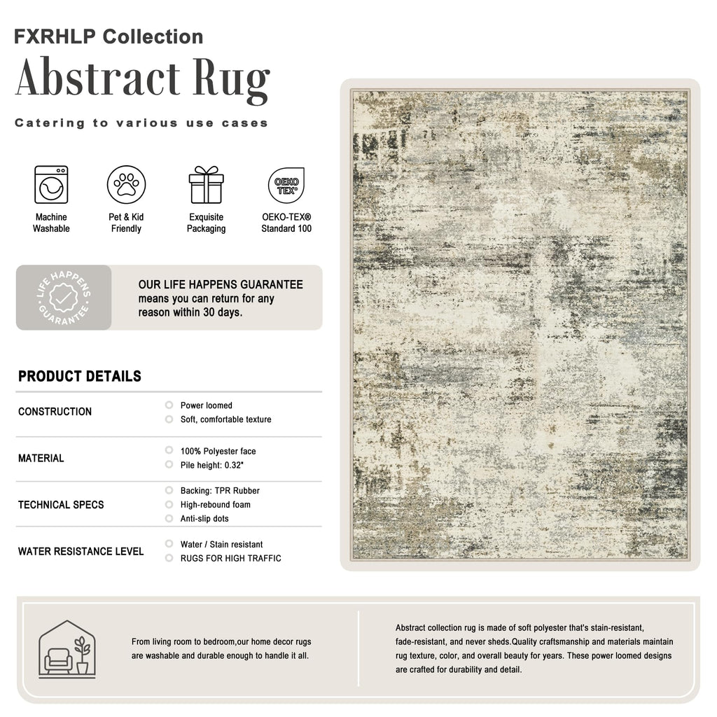 6x9 Area Rug Living Room (Ash Brown / 6' x 9' (Rectangular))