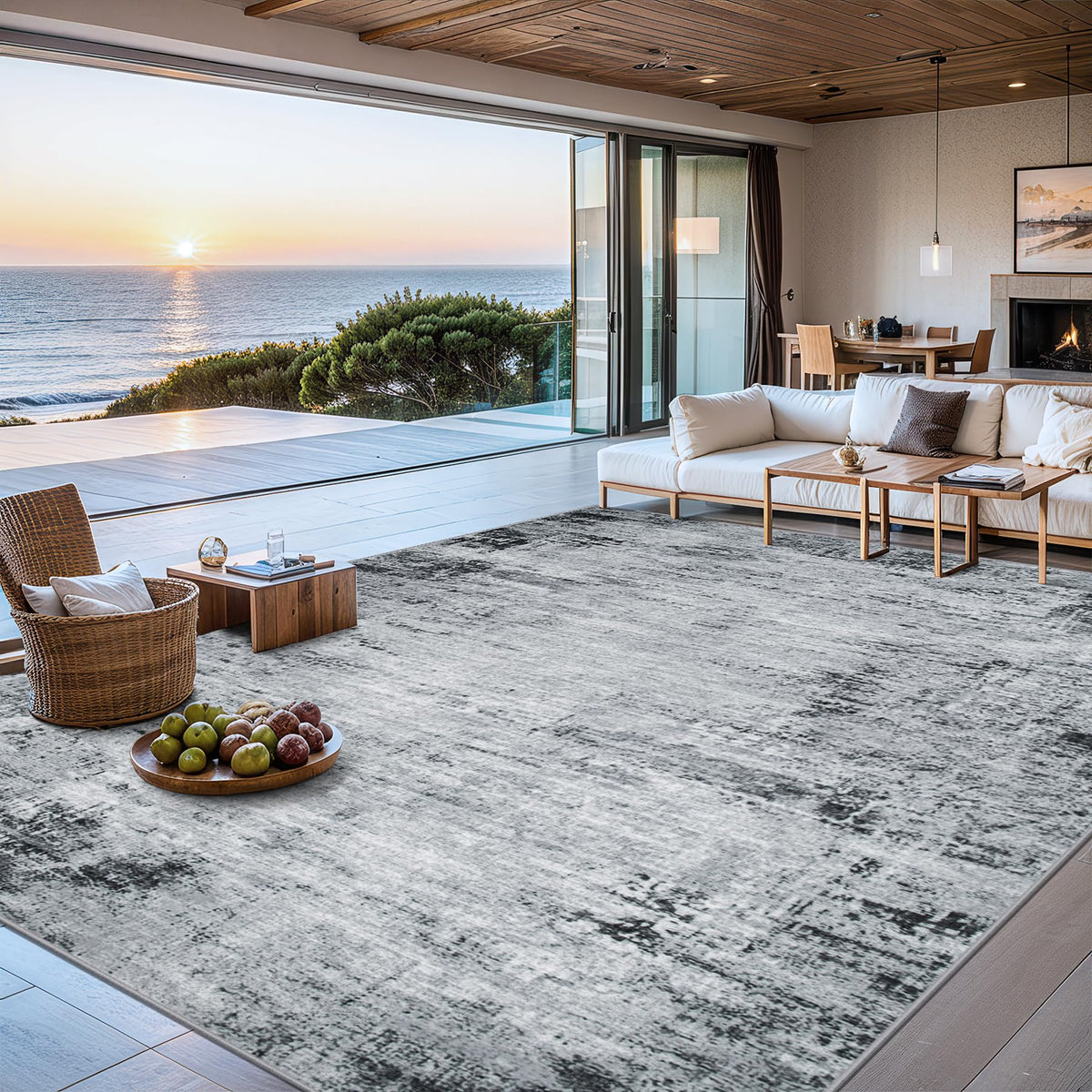 9x12 Area Rug Living Room (Black / 9' x 12' (Rectangular))