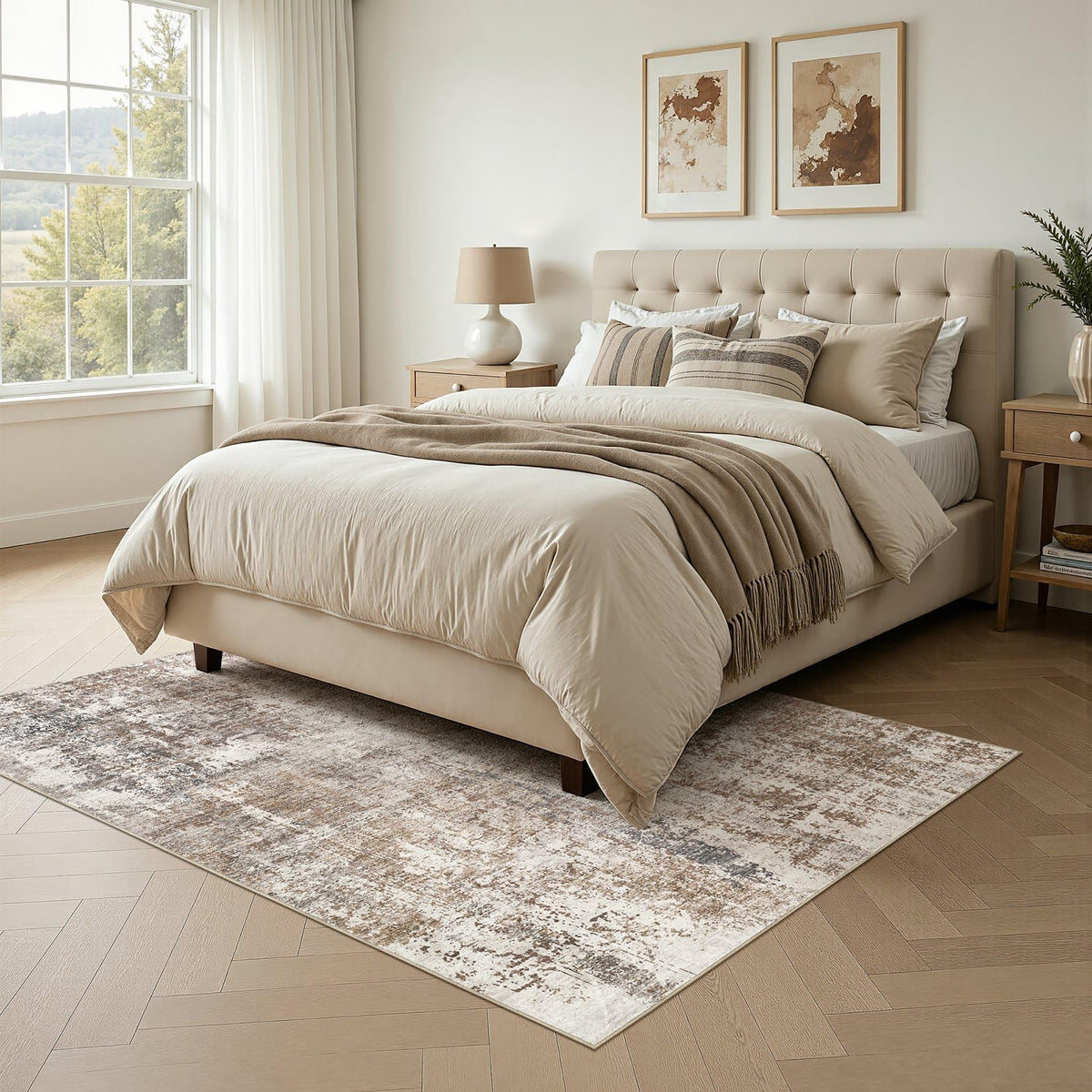 5x8 Area Rug Living Room Rugs (Brown/Grey/Red / 5' x 8' (Rectangular))