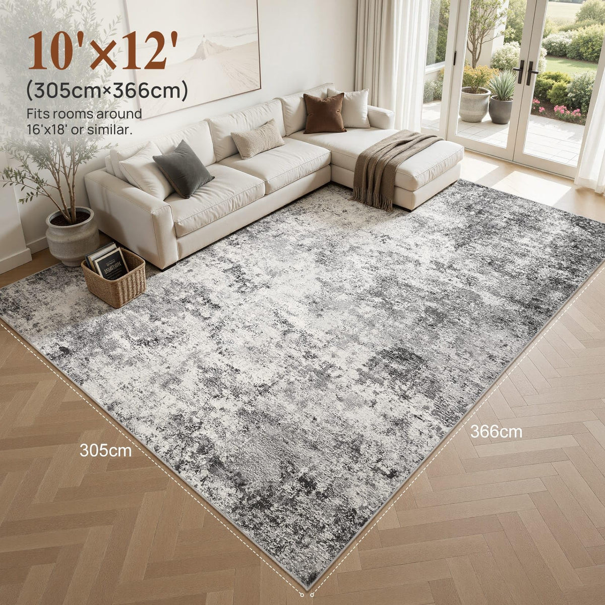 10x12 Area Rug Living Room Rugs (Grey / 10' x 12' (Rectangular))