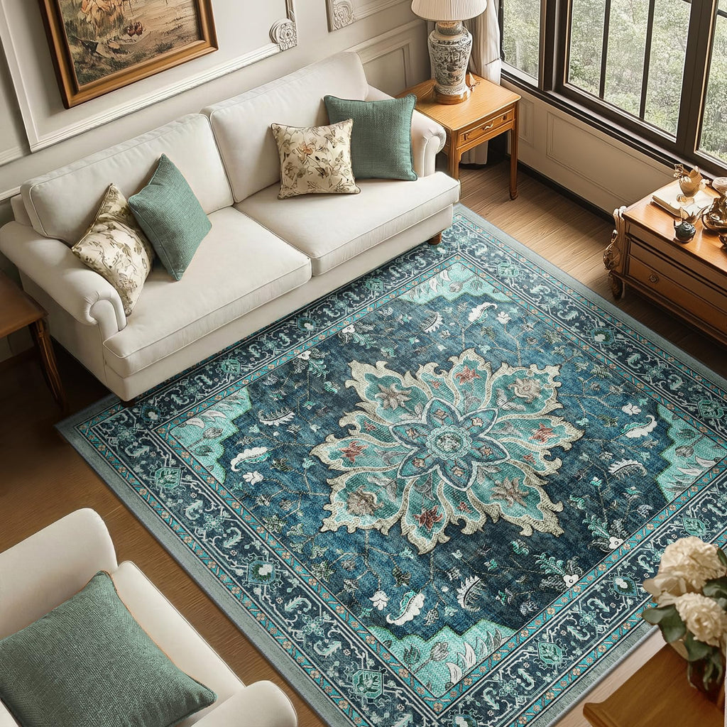 Washable Area Rug (Teal / 7' x 7' (Square))