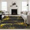 Area Rug Living Room (Dark Black Gold / 8' x 8' (Square))