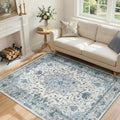 Washable Area Rug (Blue/White/Gray / 4' x 5' (Rectangular))