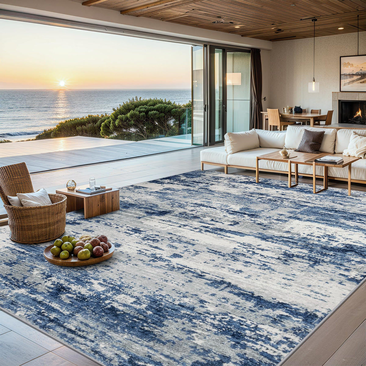 8x10 Area Rug Living Room (New-blue Grey / 8' x 10' (Rectangular))