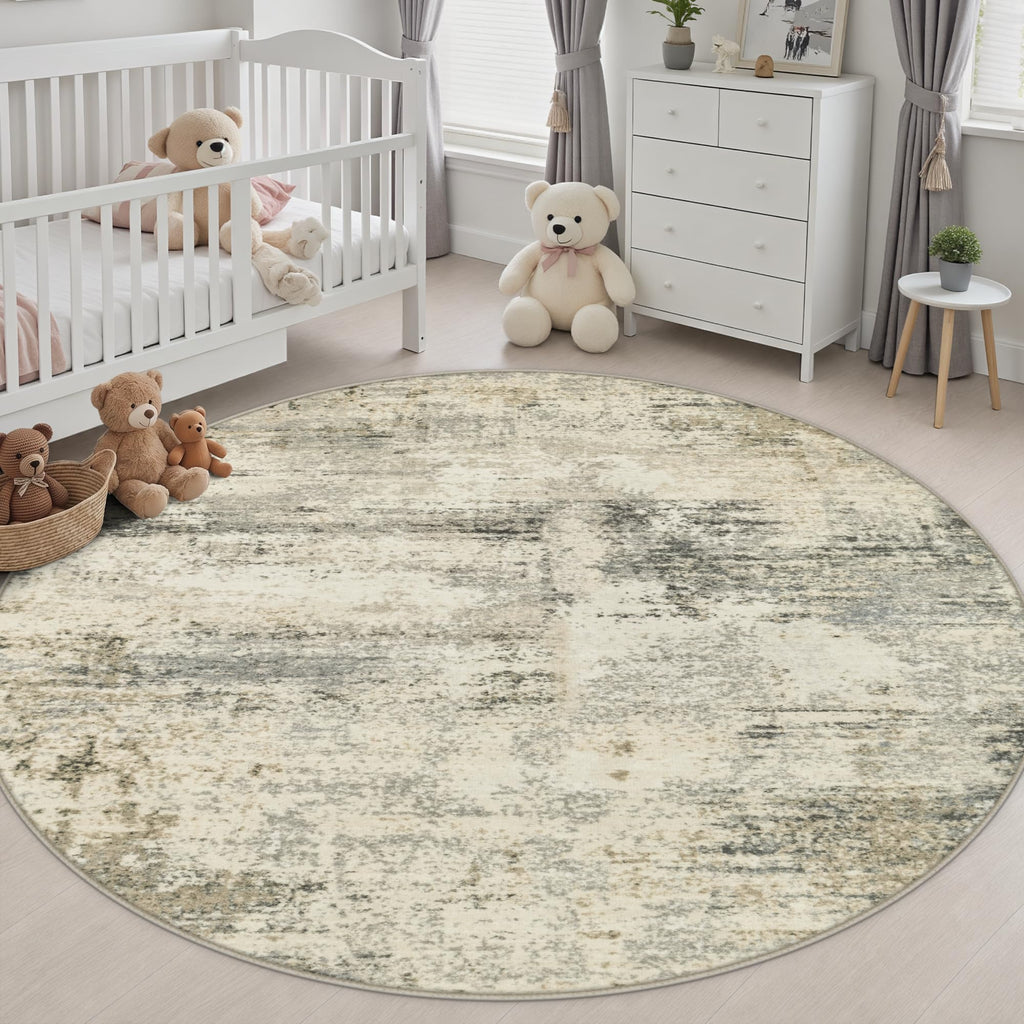 Round Area Rug Living Room (Ash Brown / 8' (Round))