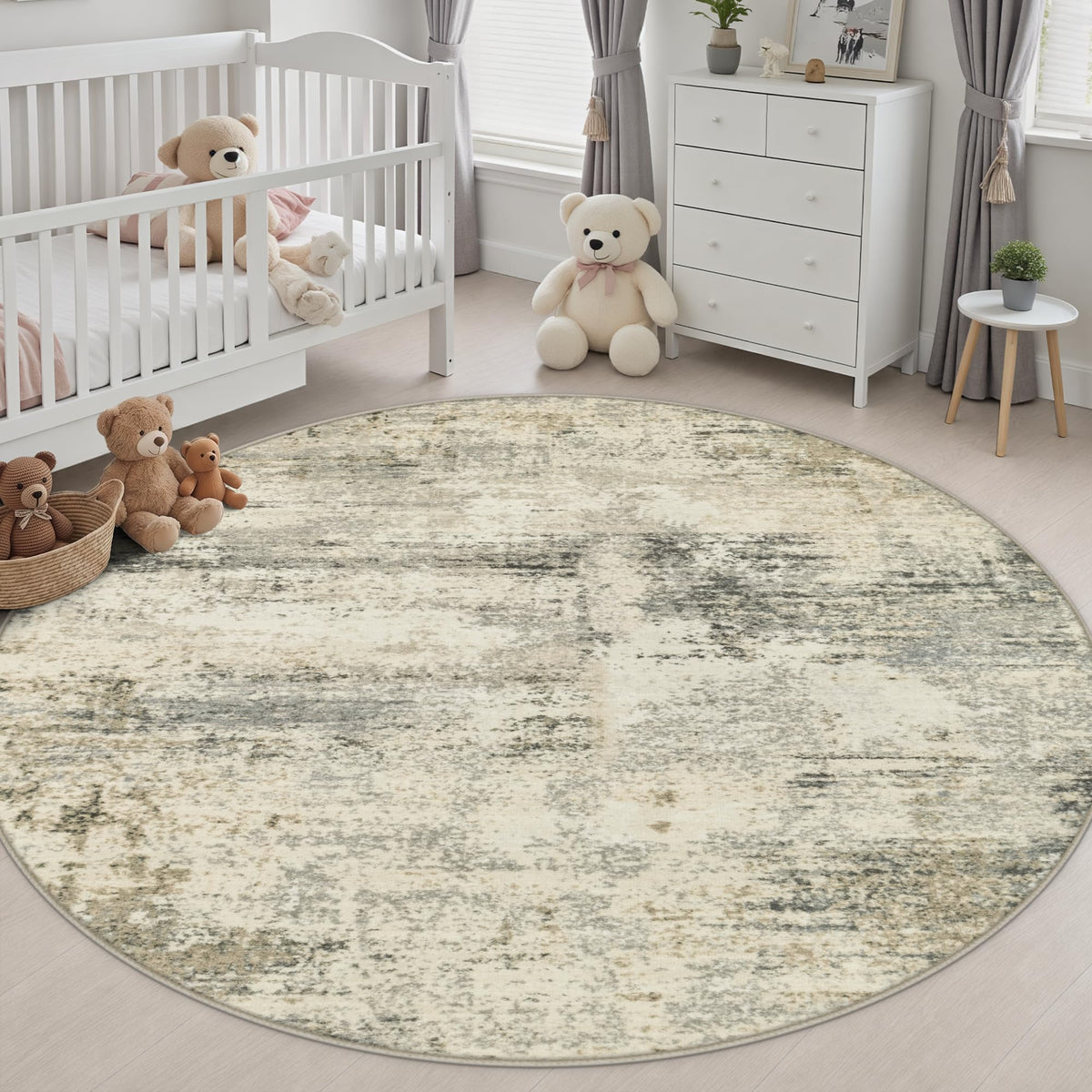 Round Area Rug Living Room (Ash Brown / 8' (Round))
