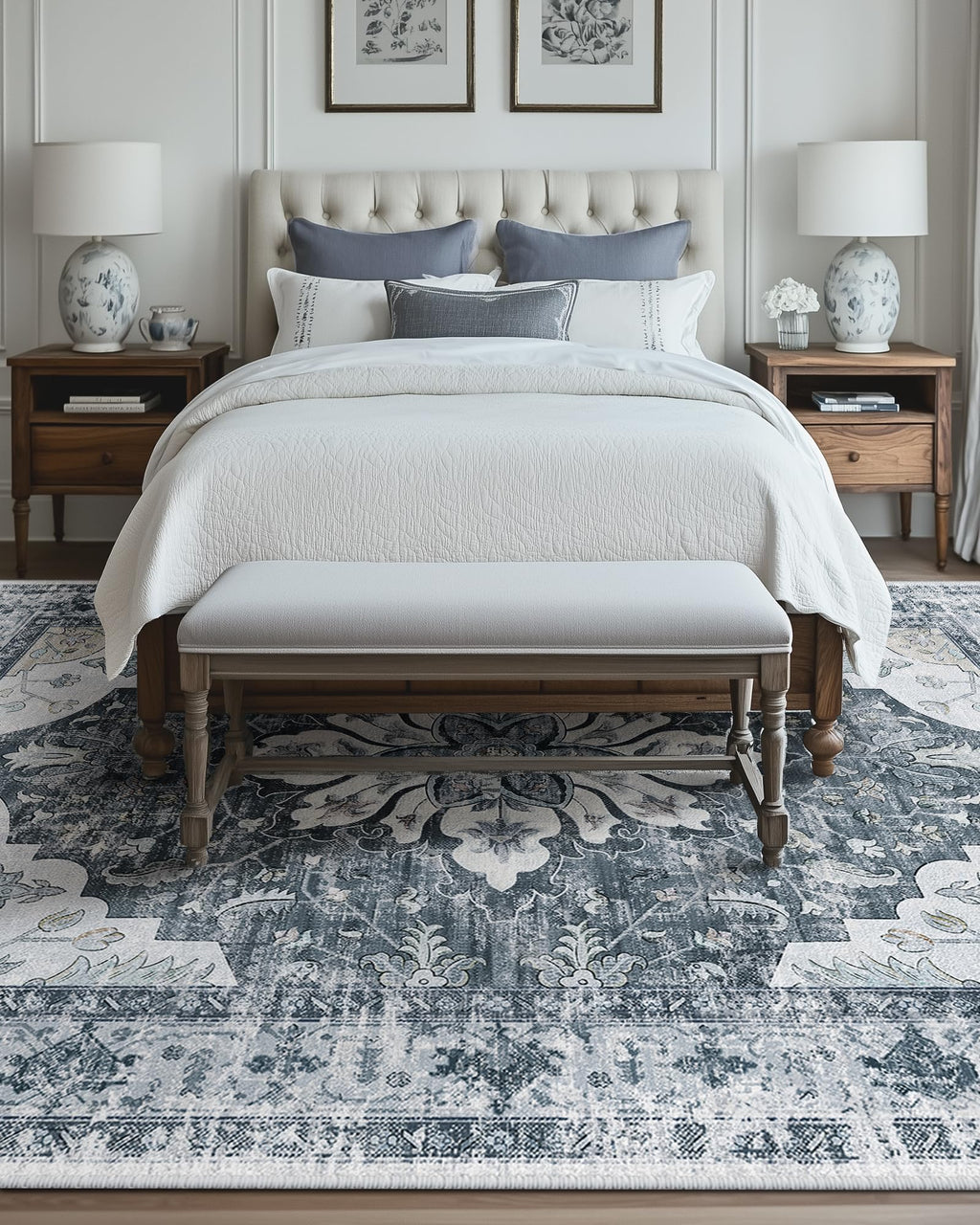 Washable Area Rug (Grey/White/Beige / 8' x 10' (Rectangular))