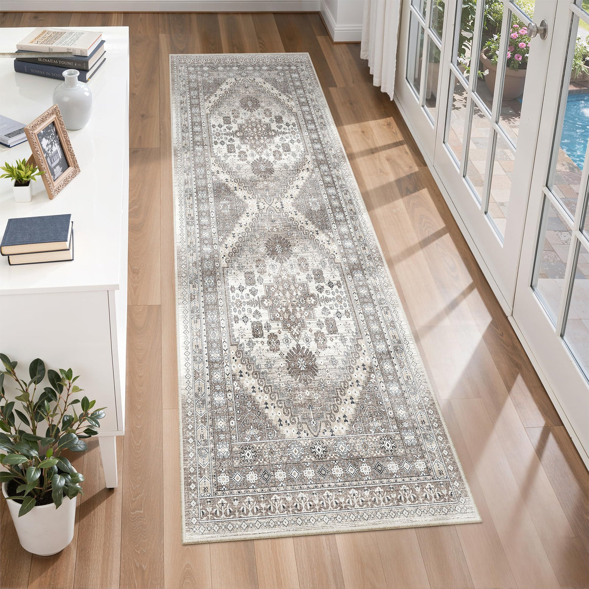 2x5 Rug Runners for Hallways Non Slip (Brown/Beige / 2' x 5' (Runner))