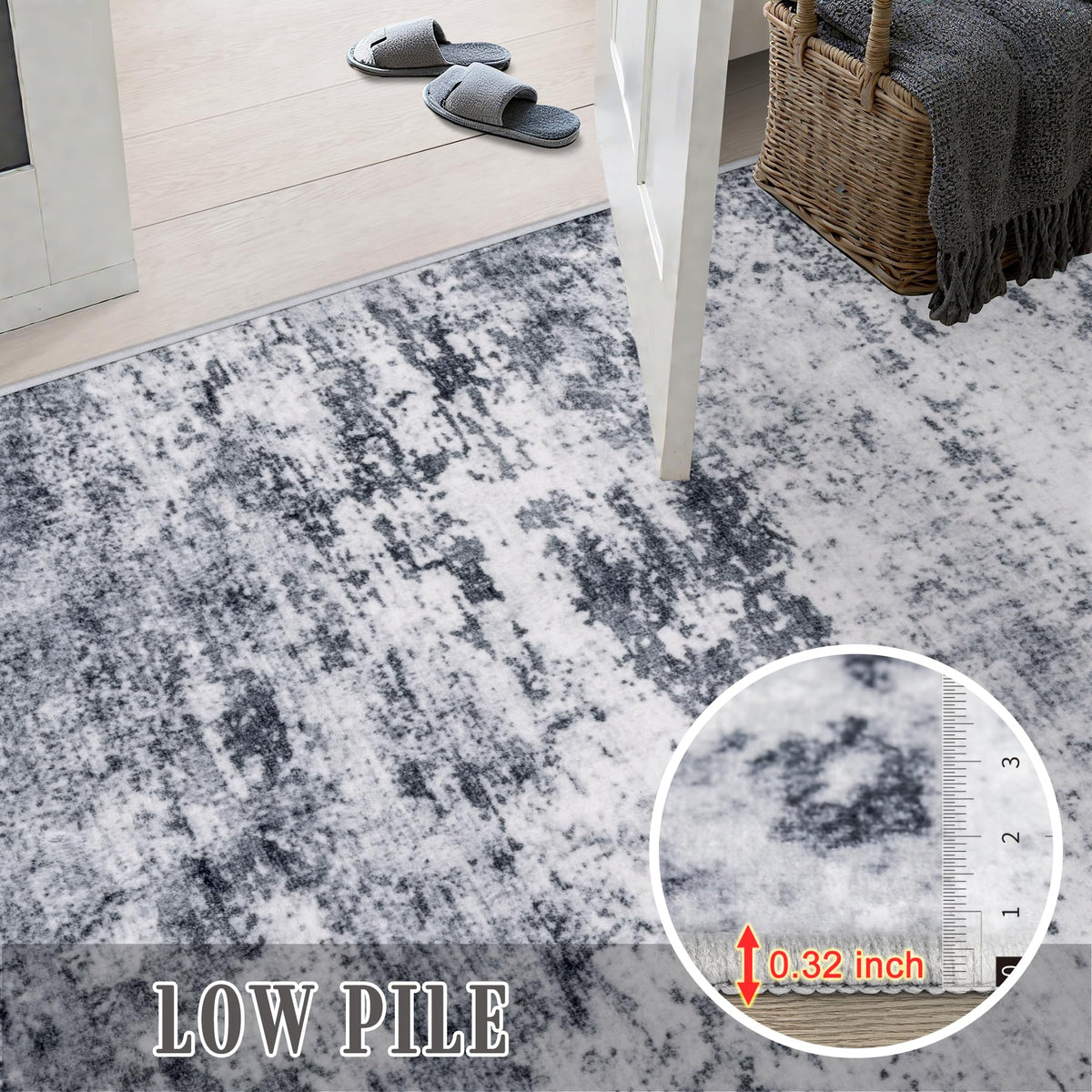 Area Rug Living Room (Grey / 8' x 8' (Square))