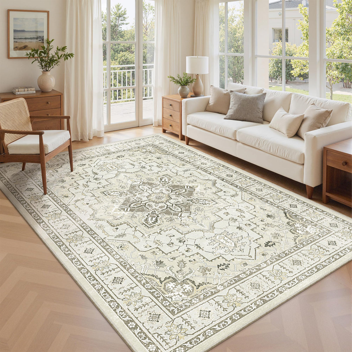 6x9 Area Rugs for Living Room (Beige / 6' x 9' (Rectangular))