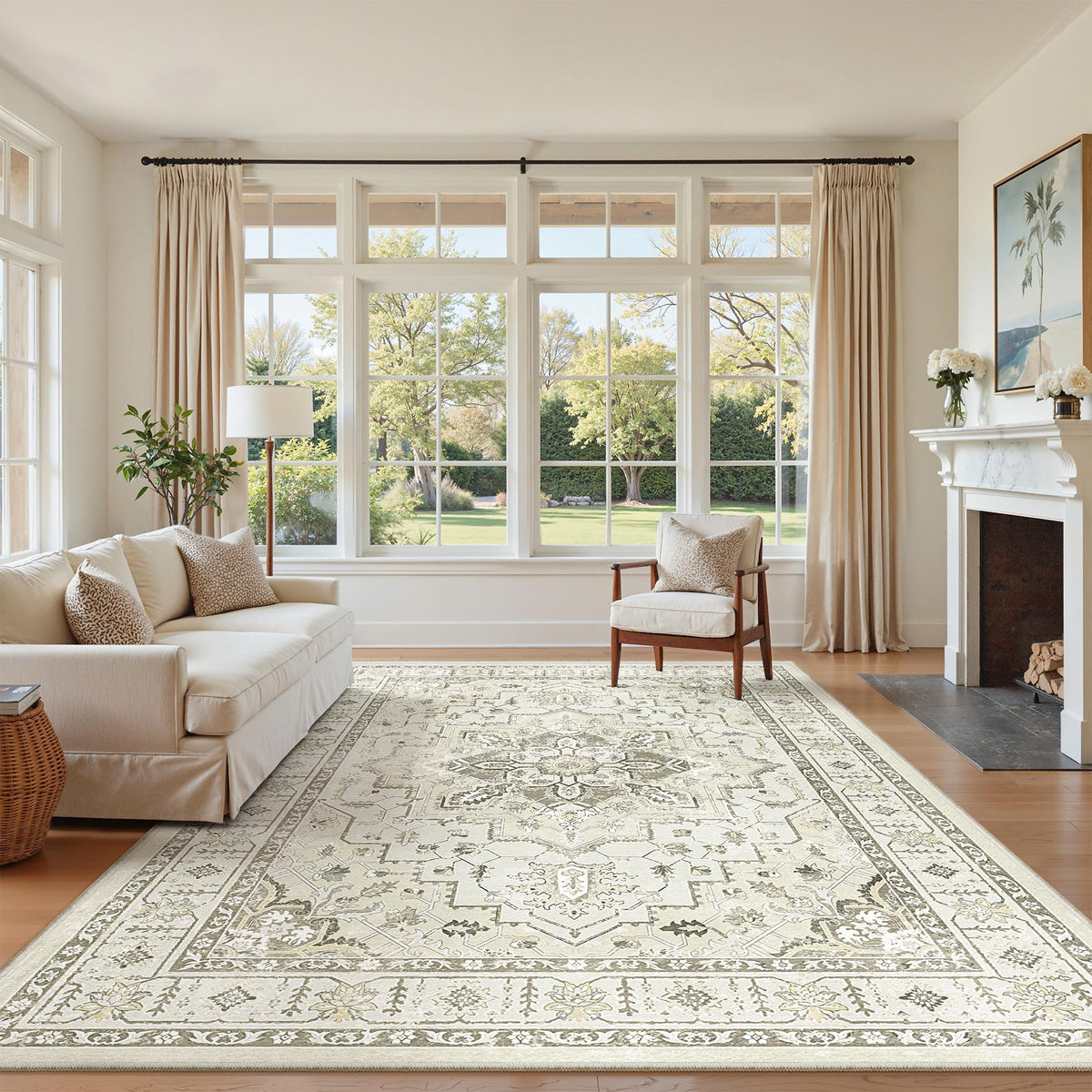 6x9 Area Rugs for Living Room (Beige / 6' x 9' (Rectangular))