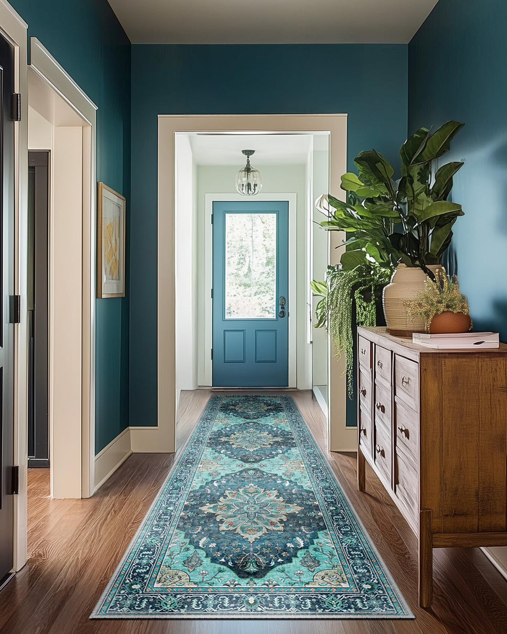 Washable Area Rug (Teal / 2' x 8' (Rectangular))