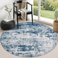 Round Area Rug Living Room (Blue / 4' (Round))