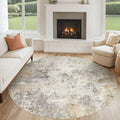 6ft Round Area Rug Living Room Rugs (Golden Grey / 6' (Round))