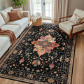 Washable Area Rug (Black/Colorful / 5' x 8' (Rectangular))