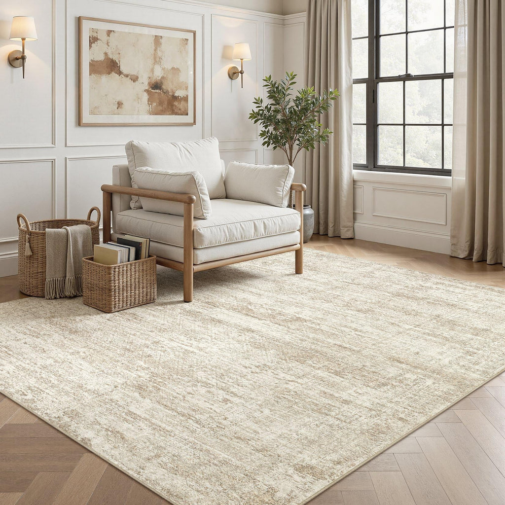 5x7 Washable Area Rug (Beige/Brown / 5' x 7' (Rectangular))